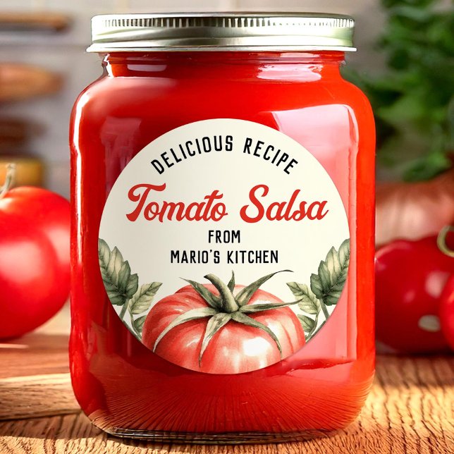 Vintager Stil hausgemachte Tomaten Salsa Konserven Runder Aufkleber (Von Creator hochgeladen)