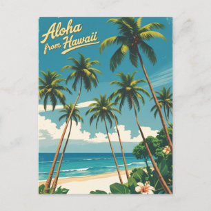 Vintager Stil Hawaii Reise Aloha Von Hawaii Einladungspostkarte