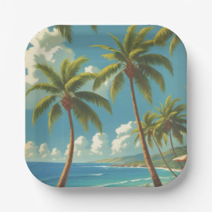 Vintager Stil Hawaii Reise Aloha Von Hawaii Pappteller