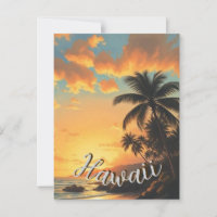 Vintager Stil Hawaiian Reisen Küste Meer Sunset