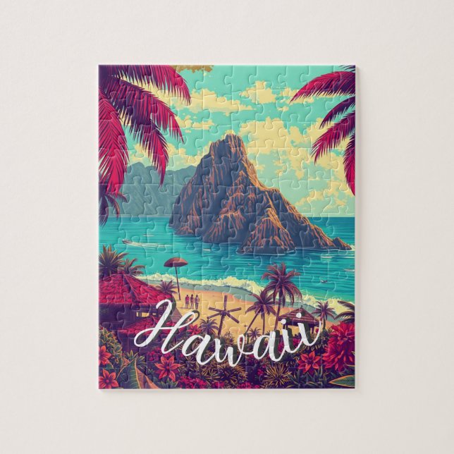 Vintager Stil Hawaiian Travel Honolulu Mittelpazif (Vertikal)