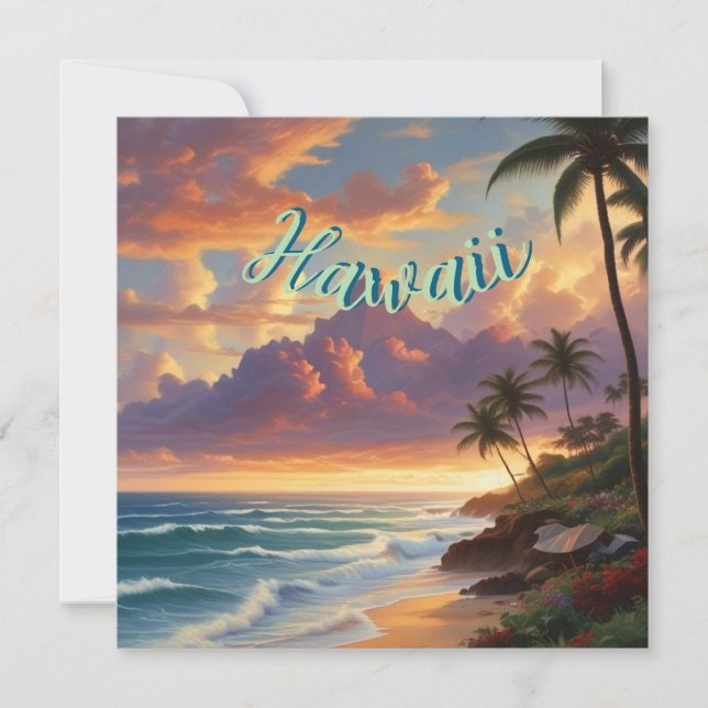 Vintager Stil Hawaiian Travel Honolulu Mittelpazif (Vorderseite)
