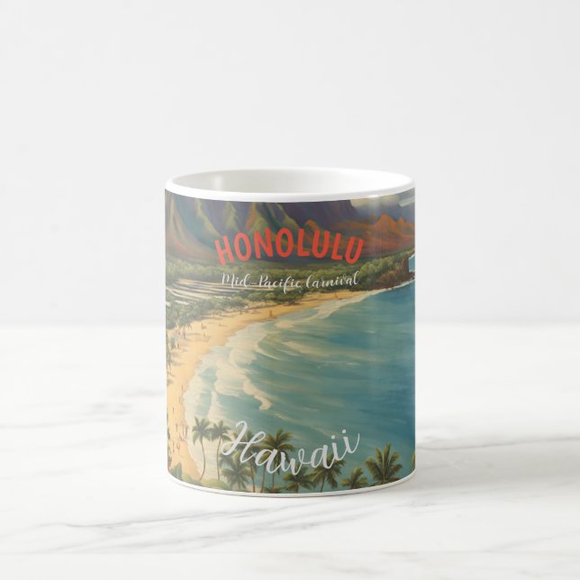 Vintager Stil Hawaiian Travel Honolulu Mittelpazif Kaffeetasse (Mittel)