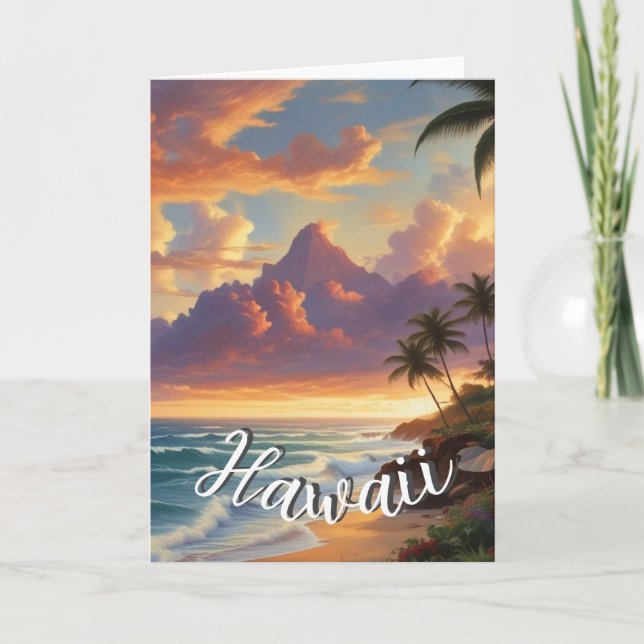 Vintager Stil Hawaiian Travel Honolulu Mittelpazif Karte (Vorderseite)
