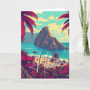 Vintager Stil Hawaiian Travel Honolulu Mittelpazif Karte