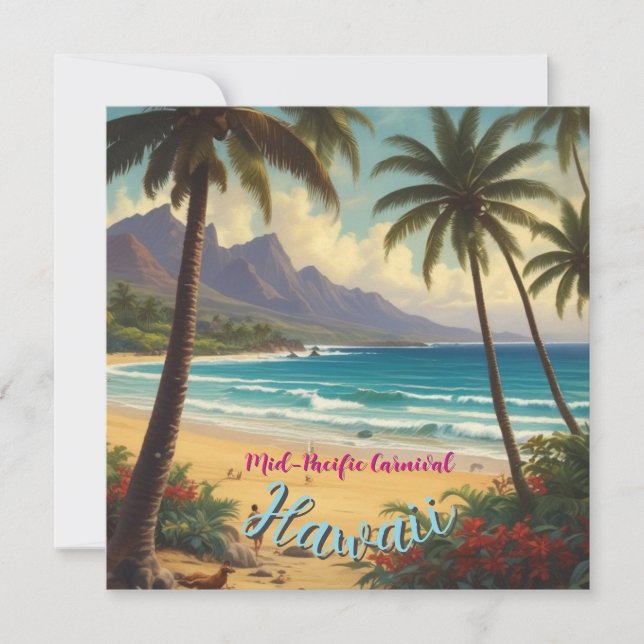 Vintager Stil Hawaiian Travel Honolulu Mittelpazif Karte (Vorderseite)