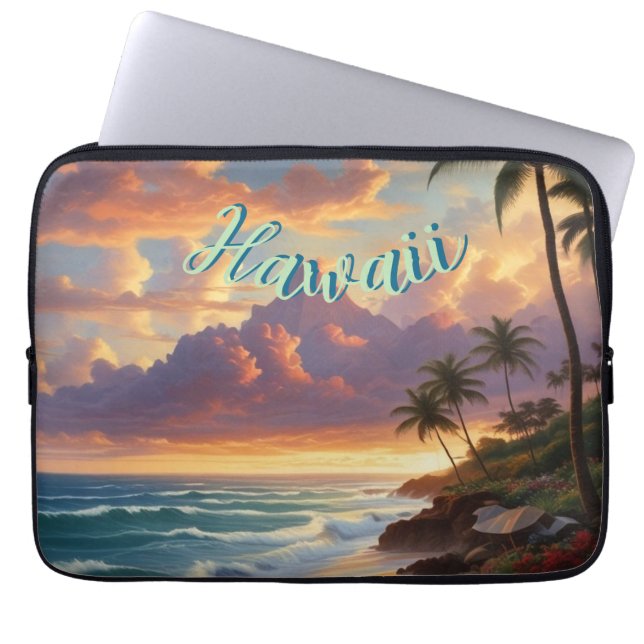 Vintager Stil Hawaiian Travel Honolulu Mittelpazif Laptopschutzhülle (Vorderseite)