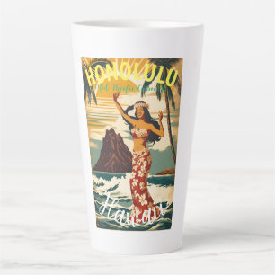 Vintager Stil Hawaiian Travel Honolulu Mittelpazif Milchtasse