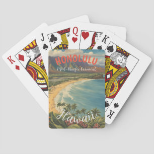 Vintager Stil Hawaiian Travel Honolulu Mittelpazif Spielkarten