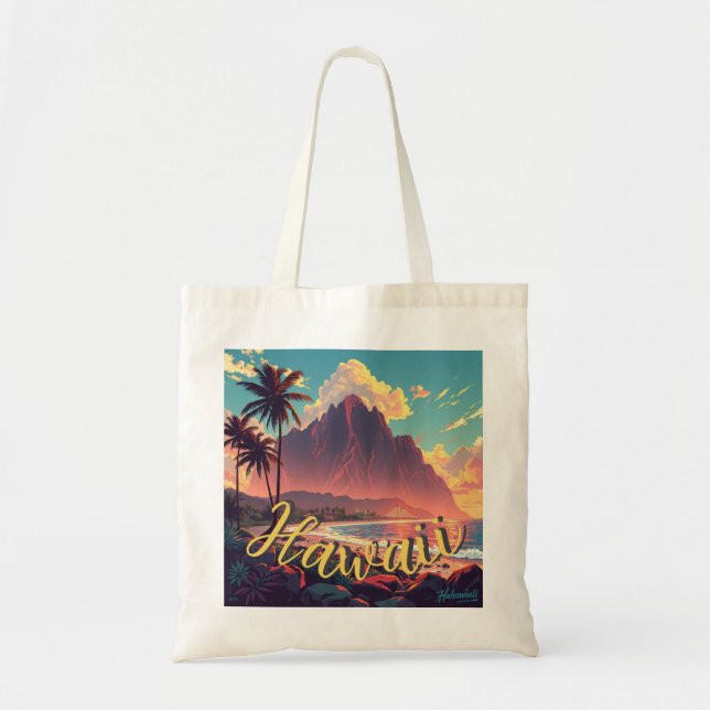 Vintager Stil Hawaiian Travel Honolulu Mittelpazif Tragetasche (Vorne)