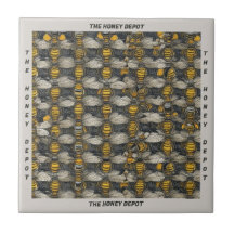 Vintager Stil HoneyBee Muster Name Keramik Tile