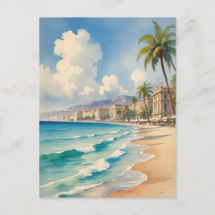 Vintager Stil Monte Carlo Beach Travel Postkarte