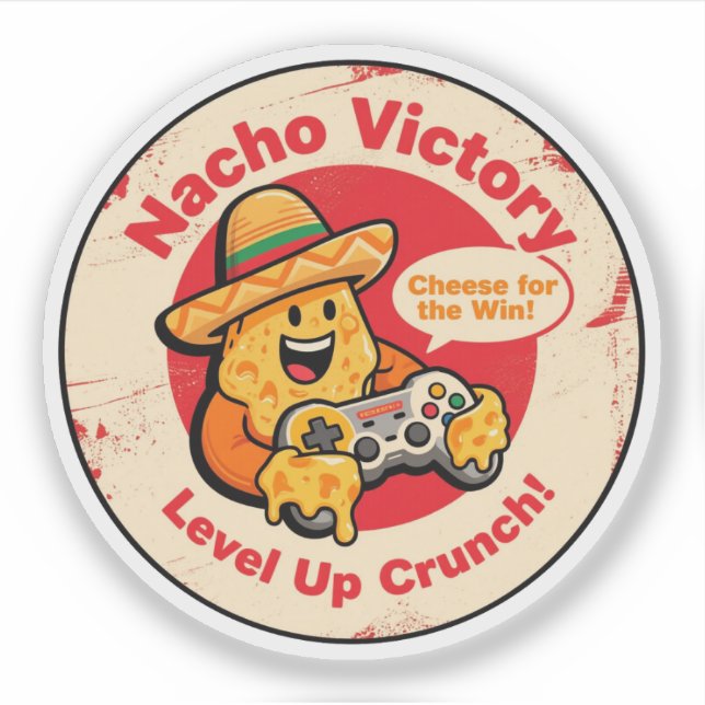 Vintager Stil Nacho Chip mit Sombrero & Controlle Aufkleber (Vorderseite)