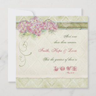 Vintager Stil Pink Hydrangea - Einladung zur Hochz