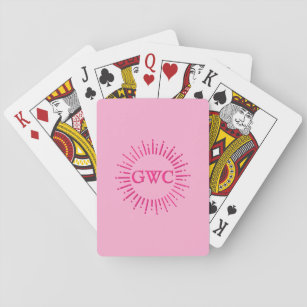 Vintager Stil Pink Sun Burst Custom Monogram Spielkarten
