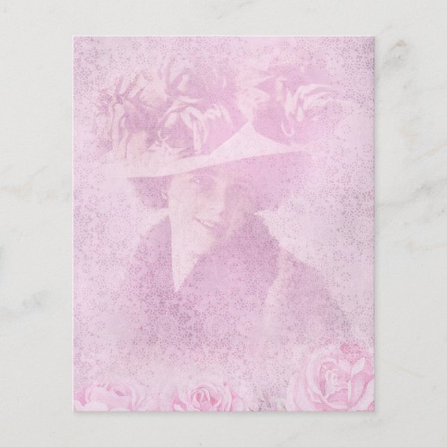 Vintager Stil Rosa Blumenstrauß Ephemere (Vorderseite)