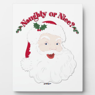Vintager Stil Santa Naughty oder Nice? Fotoplatte