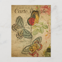 Vintager Stil Schmetterlinge Französisch Carte Pos Postkarte