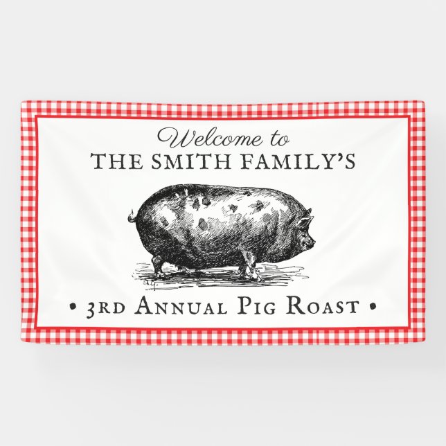 Vintager Stil| Schweinegrost Banner (Horizontal)