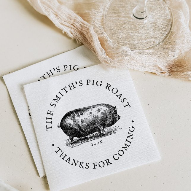 Vintager Stil | Schweinegrost | Family Wiedersehen Serviette (Von Creator hochgeladen)
