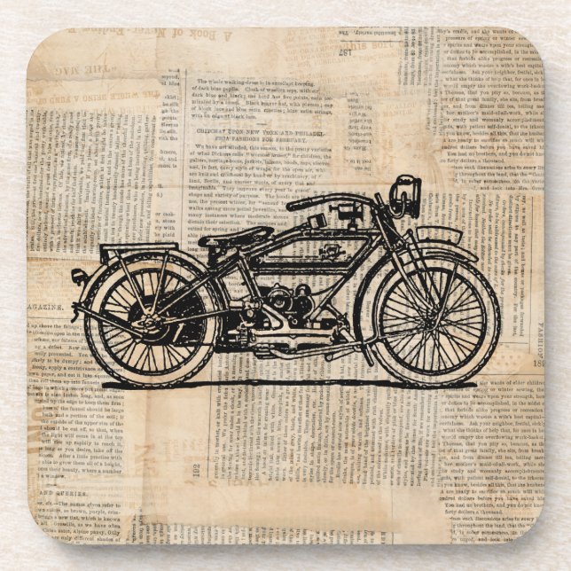 Vintager Stil von Motorrädern Getränkeuntersetzer (Vorderseite)