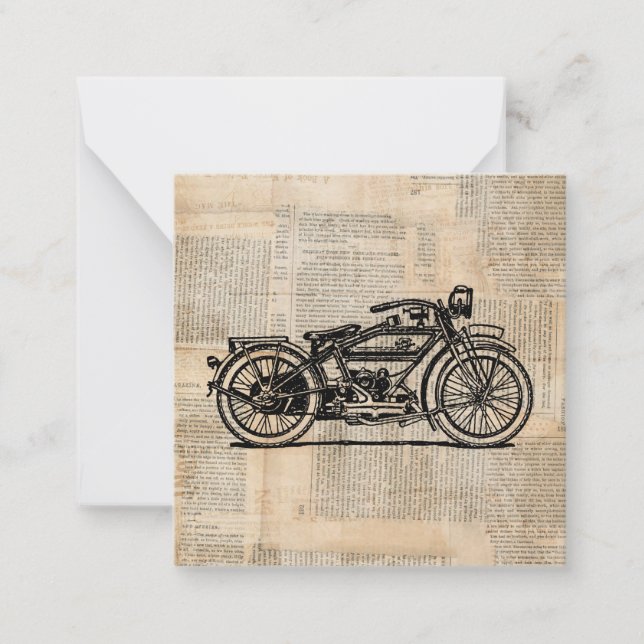 Vintager Stil von Motorrädern Mitteilungskarte (Vorderseite)