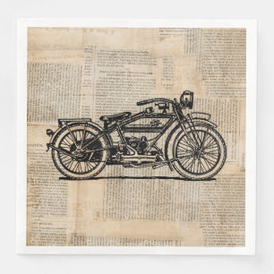 Vintager Stil von Motorrädern Serviette
