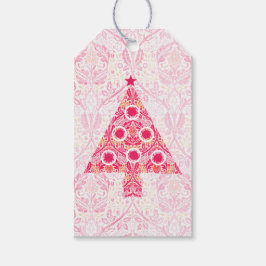 Vintager Stil Weihnachtsbaum Geschenk Tag Rosa Geschenkanhänger