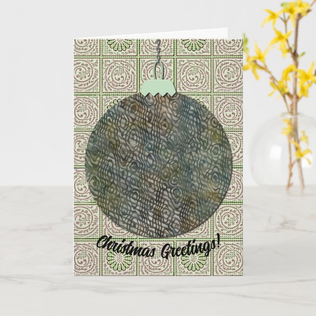 Vintager Stil Weihnachtsschmuck Art Snakeskin Karte (Gelbe Blume)
