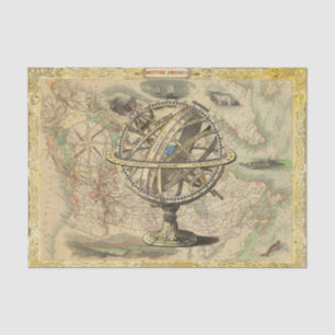Vintager Stil World Map Paper Seidenpapier