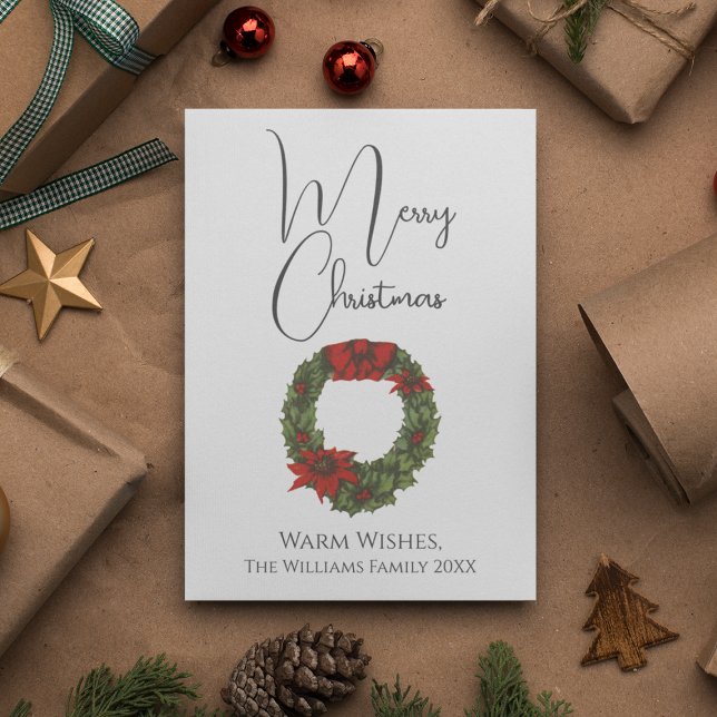 Vintager Stil Wreath Frohe Weihnachten (Vintage Style Wreath Merry Christmas Holiday Card
)