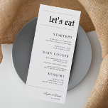 Vintager Stil Zeitungslook Lasse Eat Wedding Menükarte<br><div class="desc">Dieses elegante Hochzeitsmenü mit individuellem Text und subtilem grauem Hintergrund würde Ihr Party wunderbar ergänzen! Ändern Sie den Text einfach,  indem Sie auf die Option "Personalisieren Sie diese Vorlage" klicken.</div>