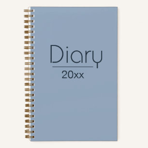 Vintager Stildialog mit dem Jahr   Blaugraues Tage Notizbuch
