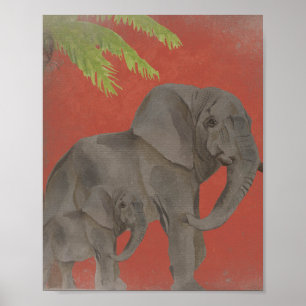 Vintager Stilelephant Poster