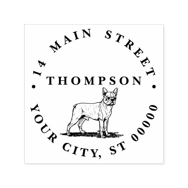 Vintager Stilistischer Bulldogge Permastempel (Design)