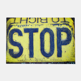 Vintager Stopp-Sign-Doormat Fußmatte
