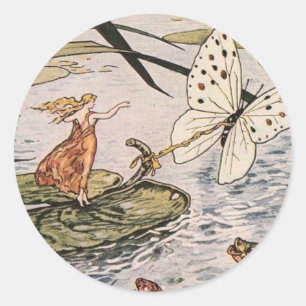Vintager Storybook Thumbelina Runder Aufkleber