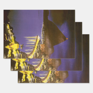 Vintager Strand am Abend in Rio de Janeiro, Brasil Geschenkpapier Set