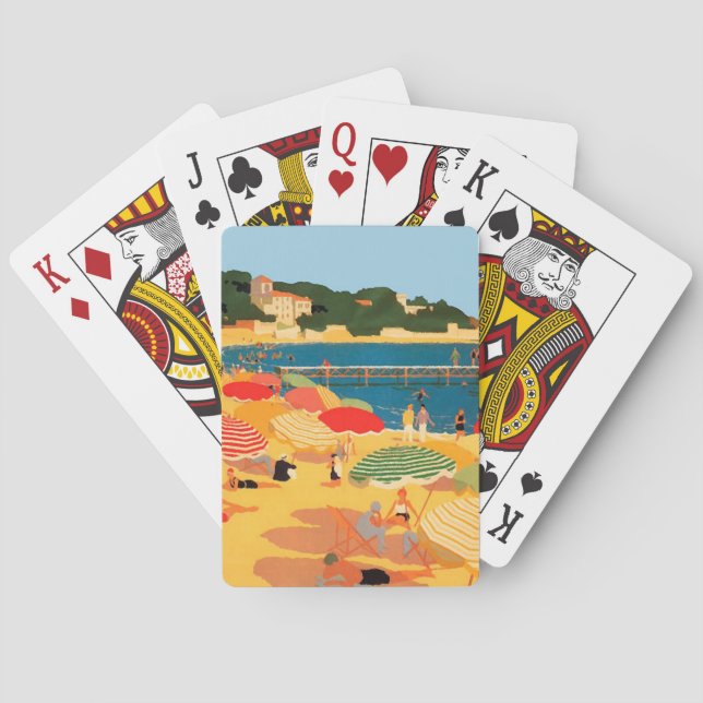 Vintager Strand an der Côte d'Azur Spielkarten (Rückseite)