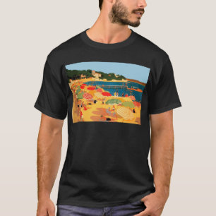 Vintager Strand an der Côte d'Azur T-Shirt