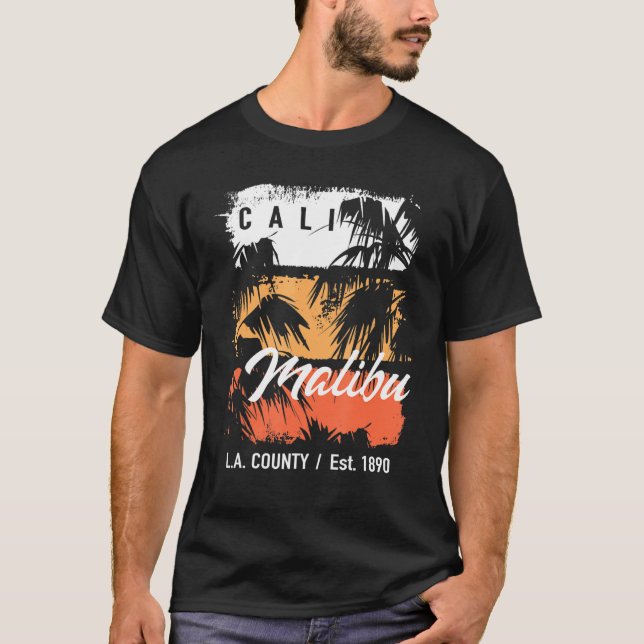 Vintager Strand Malibu T-Shirt (Vorderseite)