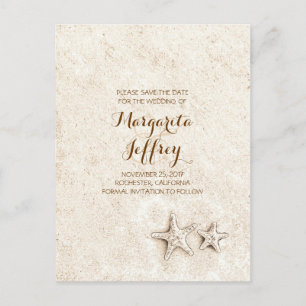 Vintager Strand Save the Date Postkarten