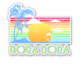 Vintager Strand von Bora Bora Aufkleber