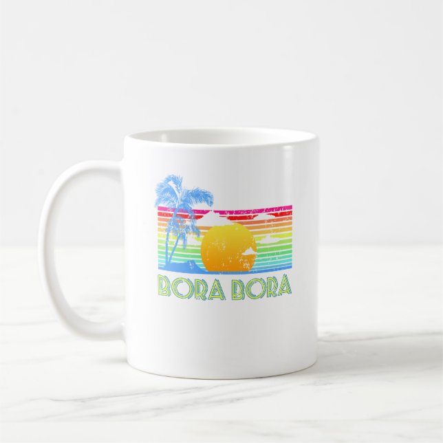 Vintager Strand von Bora Bora Kaffeetasse (Links)