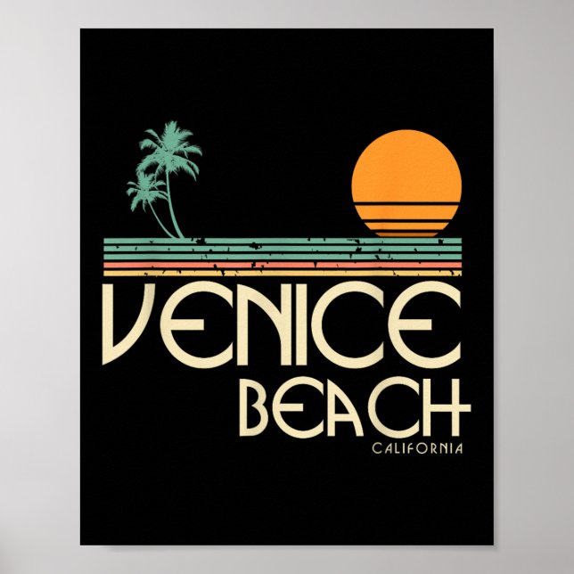 Vintager Strand von Venedig Poster (Vorne)