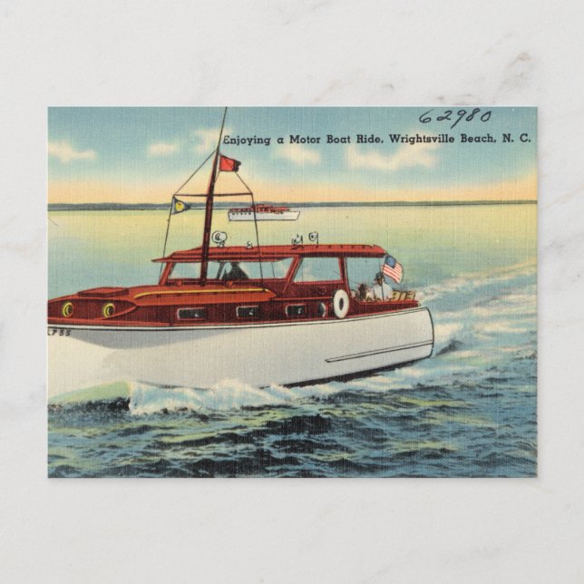 Vintager Strand von Wrightsville, North Carolina Postkarte (Vorderseite)