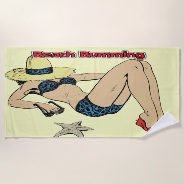 Vintager Strandbummingtag Strandtuch (Vorderseite)