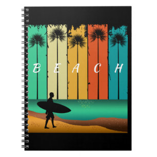 VINTAGER STRANDSTRANDSTRANDPALME NOTIZBLOCK