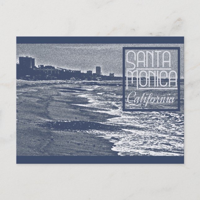Vintager Strandurlaub in Santa Monica Postkarte (Vorderseite)
