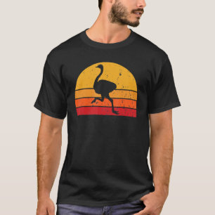 Vintager Straußenrückstand Straußenfarm Silhouette T-Shirt